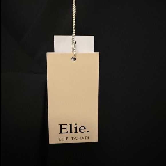 Elie Tahari Black Sheer-Sleeve V-Neck Blouse - Picture 7 of 9